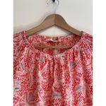 Tory Burch Peasant Top Blouse Women Size 0 Pink Red Sheer Cotton Lightweight Photo 1