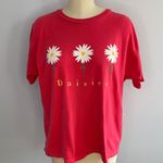 Hanes Her Way Vintage 1990’s Daisies Tee Shirt- Pink- Size Large Photo 0