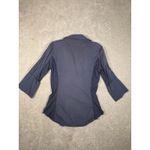 James Perse Standard Contrast Ribbed Panel Cotton Button Front Top Blue Gray 3 Photo 4