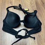 Adore Me  Womens Solid Black Push Up Halter Bikini Swim Top Size 34A Bra Cup Photo 2