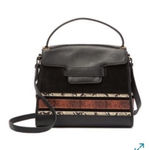 Sam Edelman Terri flap black leather snakeskin detail hand bag/purse Photo 0