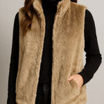 Cejun Tan Faux Fur Vest Size L | Plush Neutral Layering Piece Soft Winter Chic Size L Photo 0