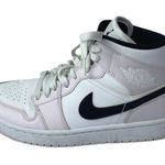 Nike  Air Jordan 1 Mid Pink White Lace Up High Top Athletic Sneakers Shoes Sz 7.5 Photo 0