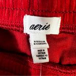Aerie NWT Groove-On Ribbed Velour Flare Pants Womens M Red Cotton 70s Retro Photo 7
