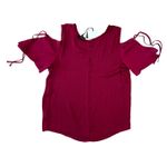Who What Wear Burgundy Cold Shoulder Top Blouse MEDIUM Sexy Fun Casual NWT Photo 8