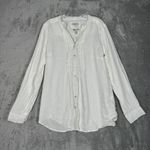 Malvin Shirt Womens 8 White Linen‎ Button Up Blouse Preppy Neutral Minimalist Photo 1