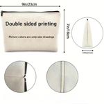 Linen Makeup Bag with Inspirational Quote, Women Photo 4