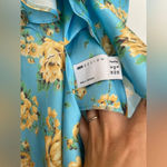 ASOS Design Petite Satin Midaxi Dress With Multi Flutter Sleeves In Blue Floral Photo 8