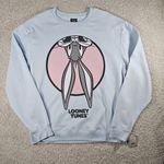Looney Tunes Bugs Bunny Graphic Crewneck Sweatshirt Mens XXL Light Blue Photo 0