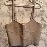 ZARA Knit Cropped Corset Top Beige Adjustable Strap Women's Size S Photo 0