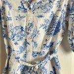 Chloe+Rene Woman’s Blue and White Printed Shirt Dress size large Photo 4