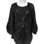 Romeo + Juliet Couture | Medium | Black Loose Knit Crochet Pullover Sweater Photo 2