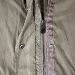 Iris Los Angeles Womens L Green Utility Militar Front Zip Button Jacket Photo 9