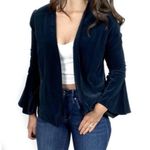 Drew  Anthropologie Navy Bell Sleeve Open Front Double Pocket Blazer Photo 0