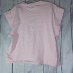 ZARA  soft pale Pink Boxy Relaxed T-shirt with Short Sleeves Photo 7