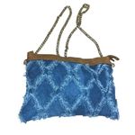 Quilted Denim & PU Leather Crossbody NWOT Blue Photo 0