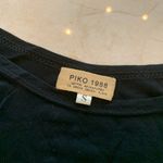 Piko  Black Oversized Blouse Sz Small with Lace Photo 1