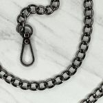Black Chain Link Purse Handbag Replacement Strap 47" Crossbody Shoulder ✨ Photo 9