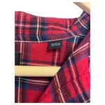 Uniqlo New Top Womens S Plaid Button Up Shirt Collar Long Sleeve Christmas Red Photo 8