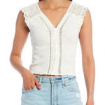 Free People  On My Mind Lace Cropped Tank Top Sz Small Photo 0