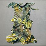 SIGNATURE By Robbie Bee Dress 16W Maxi Abstract Print Rhinestone Embellished A L Yellow Photo 6