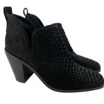Jeffrey Campbell Rosee Bootie Black Suede Leather Stacked Heel Bootie Women's 10 Photo 1