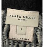 Karen Millen Black Gray Mock Neck Snap Front Dolman Sleeve Knit Top Size 2 Photo 5