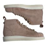 Adidas NWT Super Star Pink Boots Women’s Size 7 High Top Leather B37816 Shoes Photo 1