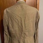 J. Jill Woman's Neutral Linen Cardigan With Ruffle Size Large Petite Photo 2