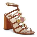 Louise et Cie Leeba Leather Strappy Heeled Sandals Toasted Almond 8 Photo 0