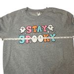 Stay Spooky Halloween Ghost Sweatshirt Gray Crewneck Pullover Large Cozy Fall L Photo 4