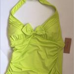 Daniel Cremieux NWT Cremieux Tankini Halter Top in Vibrant Yellow Size S Photo 0