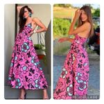 ZARA  Pink Black Floral Cotton Poplin Midi Dress Size S Photo 1