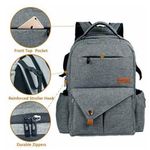 Hap Tim Diaper Bag Book Bag Backpack Gray Photo 7
