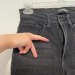 EXPRESS Stretch+ Denim Perfect High Rise Legging Black High Waisted Raw Hem 0 Photo 10