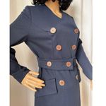 Vintage OOAK Navy coat dress double Photo 10