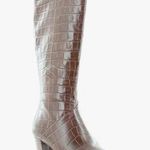 Naturalizer NWT  Wide Calf Brown Knee High Block Heel Leather Boots Size 7.5 Photo 2