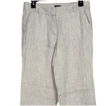 J.Crew  City Fit Linen Mid Rise Waist Straight Leg Pant Pockets Zip 2 Beige Photo 1