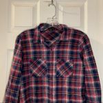 Timing  Red/Blue Plaid Button Up Flannel Shirt size L Photo 2