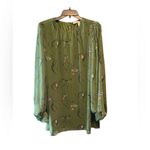 Hutch  Twiggy Dress Olive Green Pampered Faces Chiffon Novelty Print Medium Fairy Photo 2