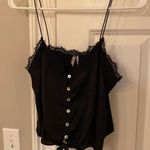 Out From Under Satin Black Tied Tank Top Photo 3