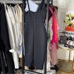 David Koma Black White Colorblock Asymmetrical Mesh Neoprene Midi Dress Size 8 Photo 8