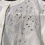 ZARA White Embroidered Long Sleeved Loose Blouse S Photo 8