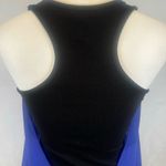 Unique blue and black racerback bodycon chiffon tunic top size small Photo 4