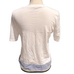 Talbots  White Short sleeve Stripe Tie-Waist Prima Cotton T-Shirt Size SP NWOT Photo 3