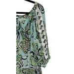 Crown & Ivy Ladies Medium Mint Green Floral Pullover Blouse Rick Rack Hem Photo 1