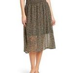 Adrianna Papell Black Ditsy Midi Print Skirt Size Medium NWT Photo 1
