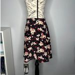 Amour Vert (M) Leeron Silk Floral Mini Skirt - Flowy Zip Closure Thin Waistband Photo 11