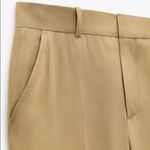 ZARA FLOWY STRAIGHT LEG PANTS High-Waisted w/ Side & Back Pockets Beige XS NEW Photo 7