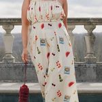 Anthropologie NWT x Eloquii Plus Shirred Bodice Ruffled Maxi Printed Dress 16W Photo 0